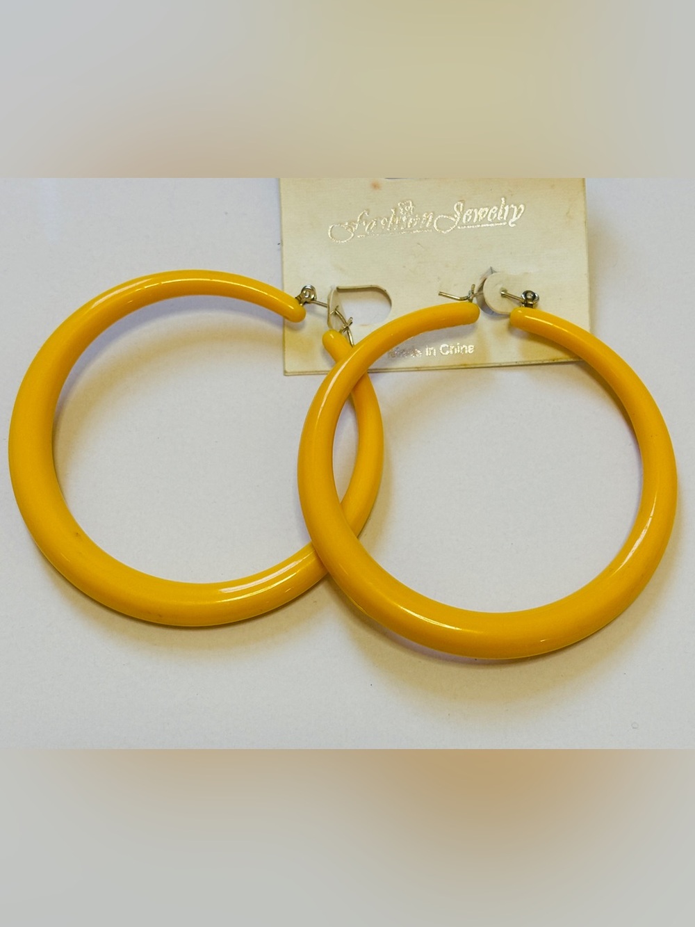 Fashion Jewelry Bold Yellow Hoop Earrings